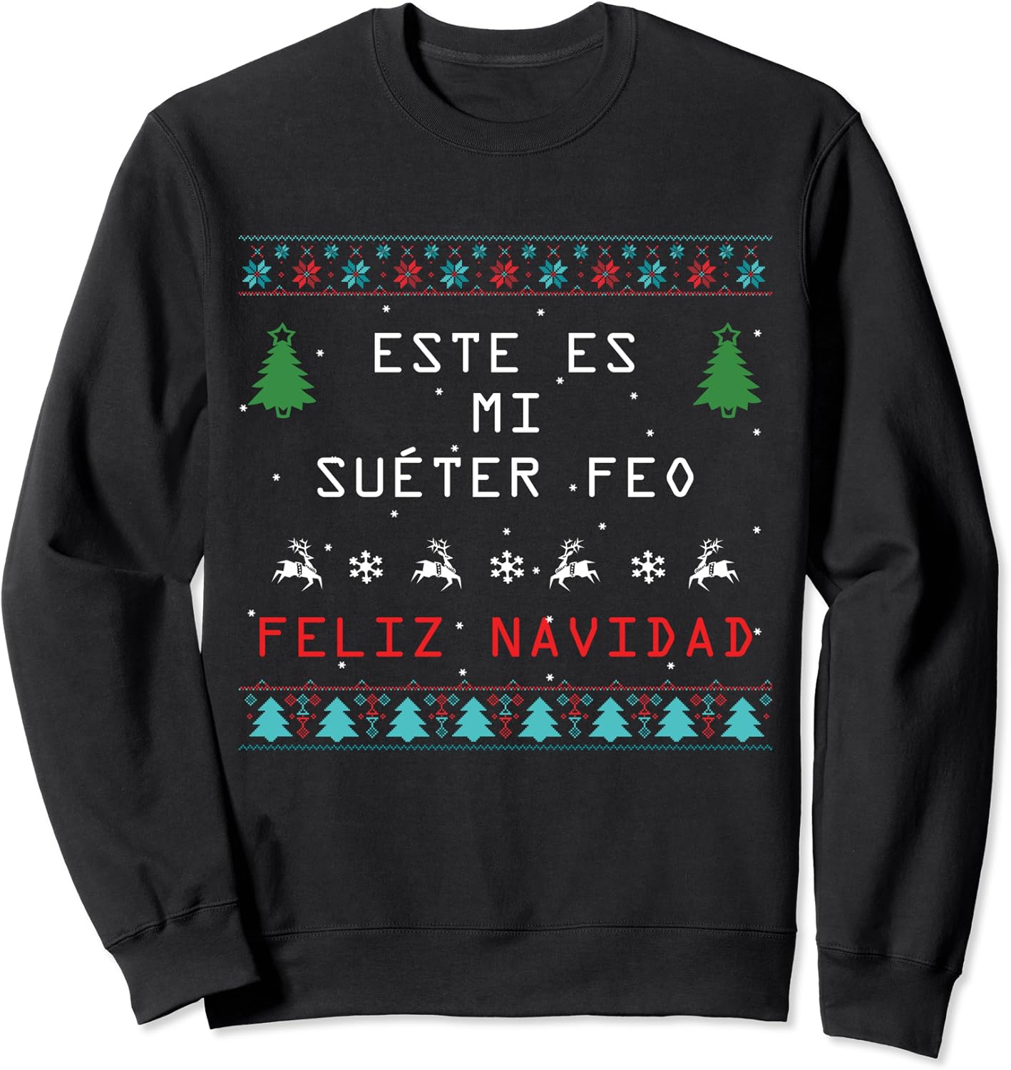 Camisa de Navidad Suéter Feo Ugly Sweater in Spanish Sweatshirt Clothing